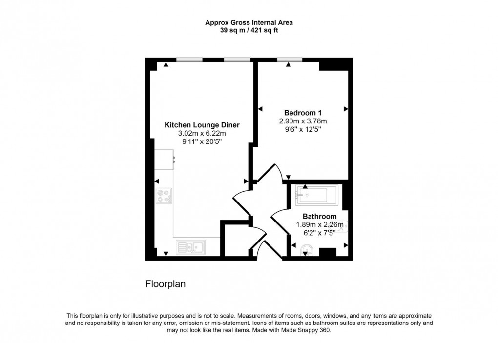 Floorplan for Surrey Street, Bristol, BS2