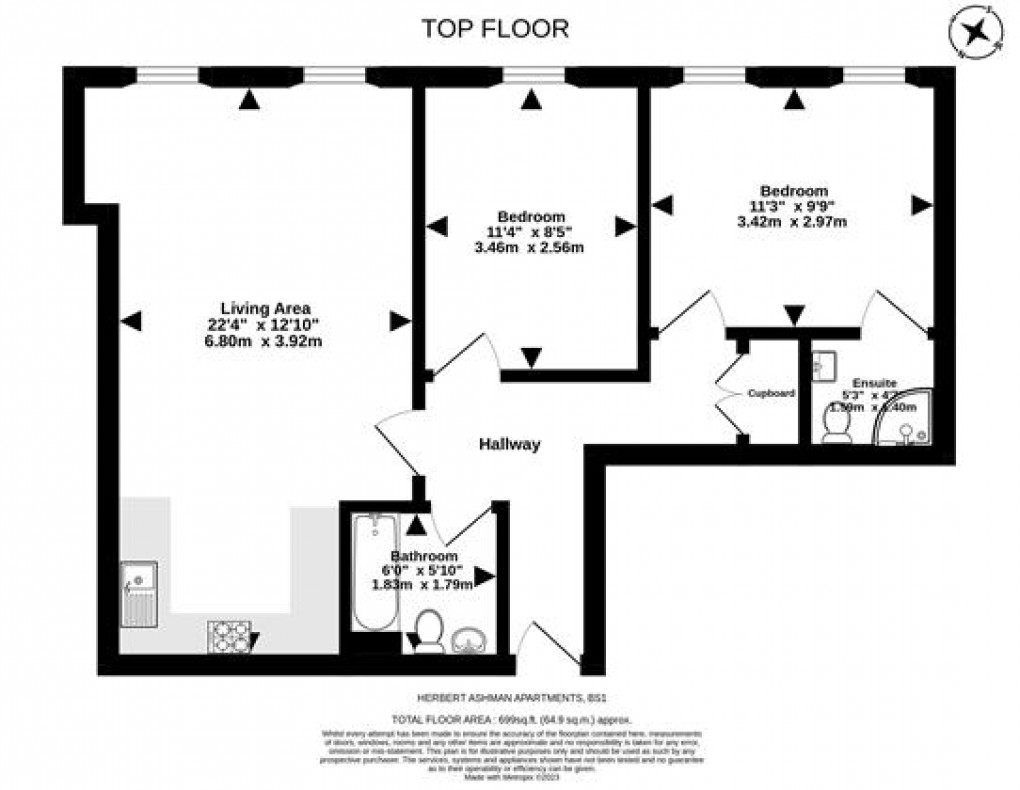 Floorplan for 18570964, Herbert Ashman Building, 106 Broadmead, Bristol