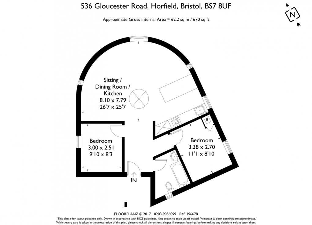 Floorplan for The Round House, Gloucester Rd, BS7