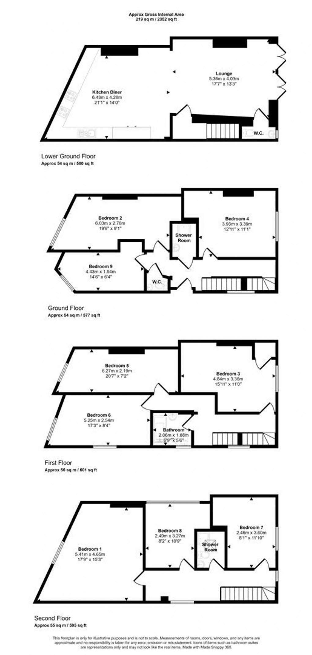 Floorplan for Worrall Road, Bristol, BS8