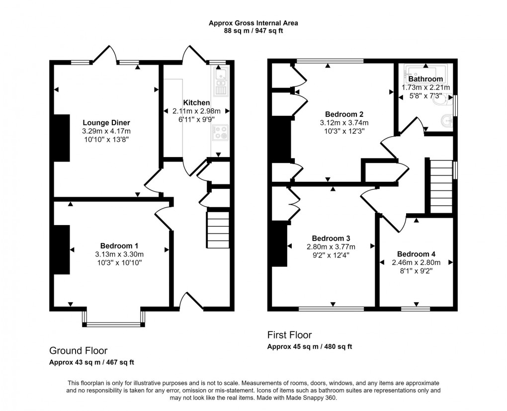 Floorplan for Forest Road, Fishponds, BS16