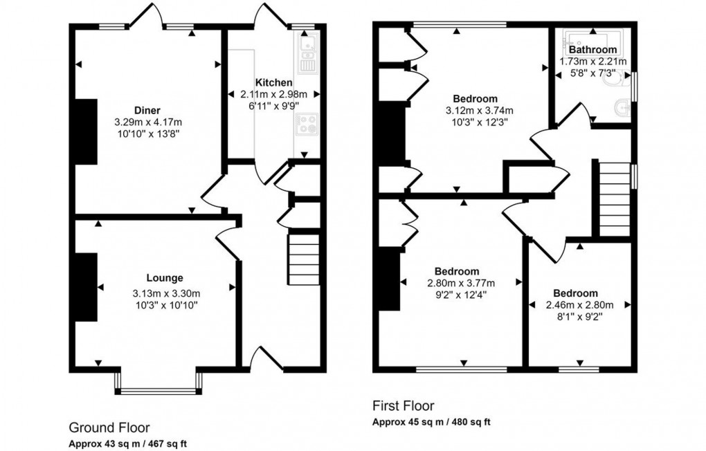 Floorplan for Forest Road, Fishponds, BS16