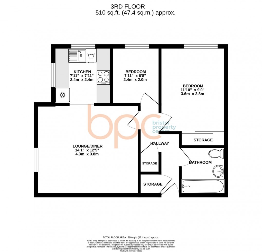 Floorplan for Templars Court, Pennycress, Weston-Super-Mare BS22