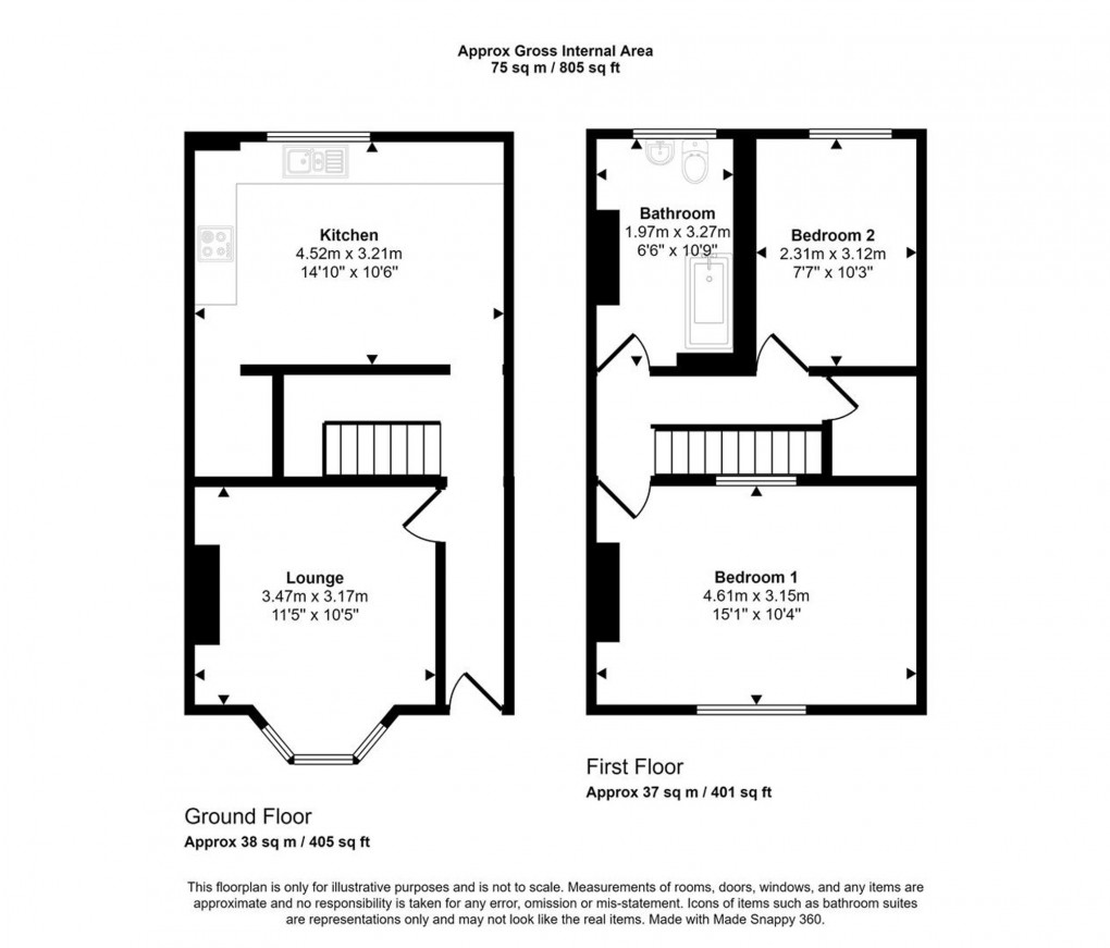 Floorplan for Fraser Street, Bristol, BS3