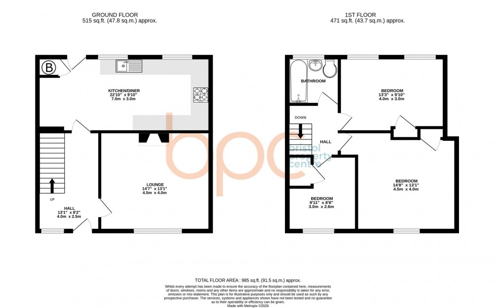 Floorplan for Ronayne Walk, Bristol, BS16
