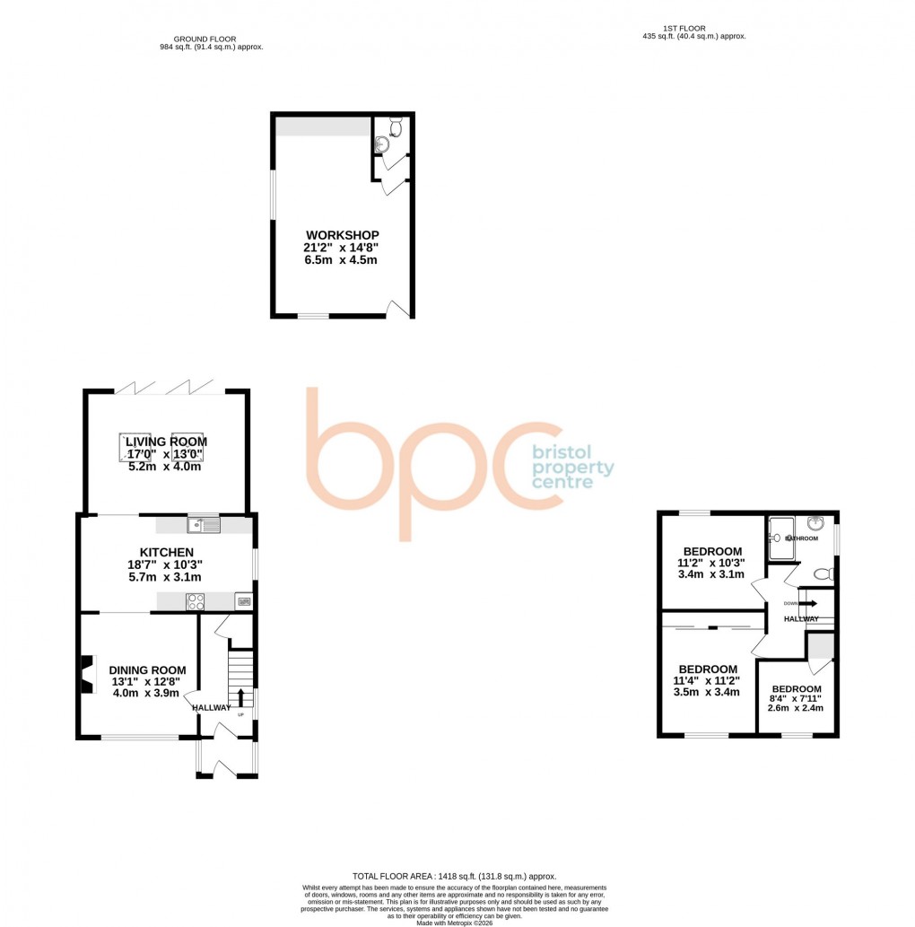 Floorplan for Ravenglass Crescent, Bristol, BS10